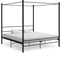 vidaXL - Hemelbedframe - metaal - zwart - 200x200 - cm