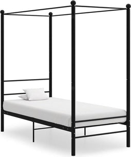 vidaXL - Hemelbedframe - metaal - zwart - 90x200 - cm