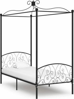 vidaXL - Hemelbedframe - metaal - zwart - 90x200 - cm