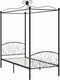 vidaXL - Hemelbedframe - metaal - zwart - 90x200 - cm