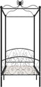 vidaXL - Hemelbedframe - metaal - zwart - 90x200 - cm