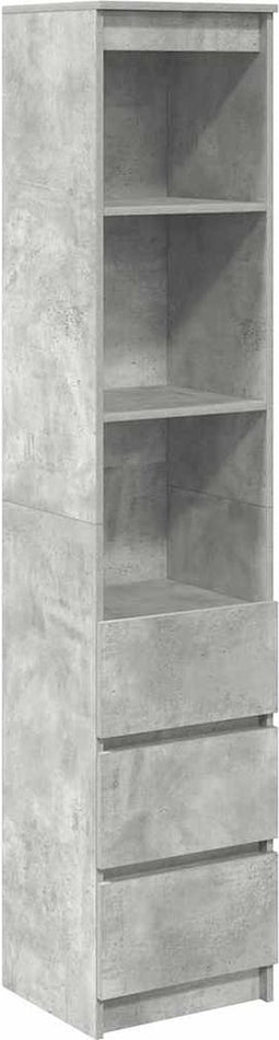 vidaXL - Highboard - 37,5x35x180 - cm - spaanplaat - betongrijs