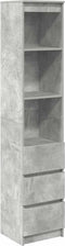 vidaXL - Highboard - 37,5x35x180 - cm - spaanplaat - betongrijs