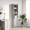 vidaXL - Highboard - 37,5x35x180 - cm - spaanplaat - betongrijs