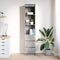 vidaXL - Highboard - 37,5x35x180 - cm - spaanplaat - betongrijs