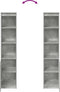 vidaXL - Highboard - 37,5x35x180 - cm - spaanplaat - betongrijs