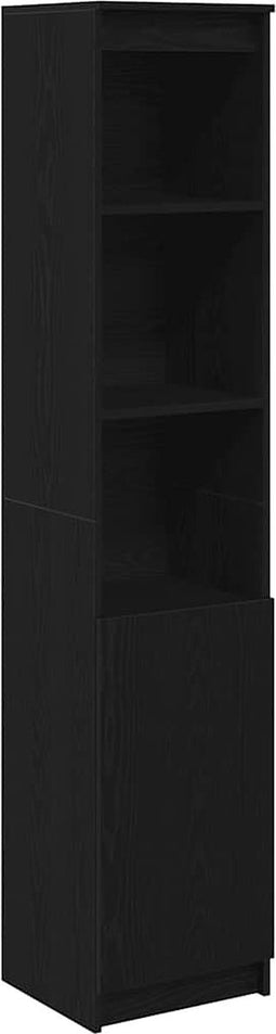 vidaXL - Highboard - 37,5x35x180 - cm - spaanplaat - zwart - eikenkleurig