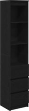 vidaXL - Highboard - 37,5x35x180 - cm - spaanplaat - zwart - eikenkleurig