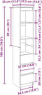 vidaXL - Highboard - 37,5x35x180 - cm - spaanplaat - zwart - eikenkleurig