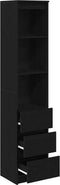 vidaXL - Highboard - 37,5x35x180 - cm - spaanplaat - zwart - eikenkleurig