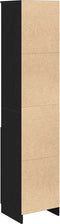 vidaXL - Highboard - 37,5x35x180 - cm - spaanplaat - zwart - eikenkleurig