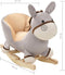 vidaXL Hobbeldier aap met rugleuning 60x32x55 cm pluche grijs