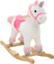 vidaXL Hobbeldier eenhoorn 65x32x58 cm pluche wit en roze