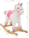 vidaXL Hobbeldier eenhoorn 65x32x58 cm pluche wit en roze