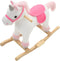 vidaXL Hobbeldier eenhoorn 65x32x58 cm pluche wit en roze