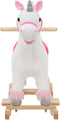 vidaXL Hobbeldier eenhoorn 65x32x58 cm pluche wit en roze