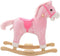 vidaXL Hobbeldier paard 65x32x58 cm pluche roze