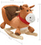 vidaXL Hobbeldier paard met rugleuning 60x32x50 cm pluche bruin