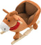vidaXL Hobbeldier paard met rugleuning 60x32x50 cm pluche bruin