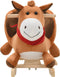 vidaXL Hobbeldier paard met rugleuning 60x32x50 cm pluche bruin