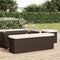 vidaXL - Hocker - met - kussen - 110x30x40 - cm - poly - rattan - bruin