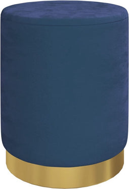 vidaXL - Hocker - met - opbergruimte - rond - fluweel - blauw