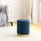 vidaXL - Hocker - met - opbergruimte - rond - fluweel - blauw