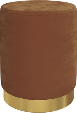 vidaXL - Hocker - met - opbergruimte - rond - fluweel - bruin