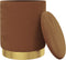vidaXL - Hocker - met - opbergruimte - rond - fluweel - bruin