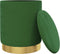 vidaXL - Hocker - met - opbergruimte - rond - fluweel - groen