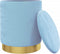 vidaXL - Hocker - met - opbergruimte - rond - fluweel - lichtblauw
