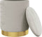 vidaXL - Hocker - met - opbergruimte - rond - fluweel - lichtgrijs