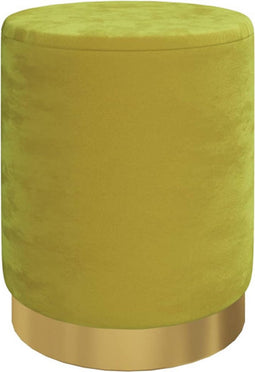 vidaXL - Hocker - met - opbergruimte - rond - fluweel - mosterdgroen