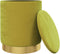 vidaXL - Hocker - met - opbergruimte - rond - fluweel - mosterdgroen