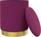 vidaXL - Hocker - met - opbergruimte - rond - fluweel - paars
