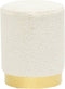 vidaXL - Hocker - rond - fleece - wit