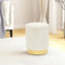 vidaXL - Hocker - rond - fleece - wit