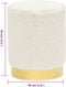 vidaXL - Hocker - rond - fleece - wit