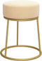 vidaXL - Hocker - rond - fluweel - abrikooskleurig