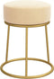 vidaXL - Hocker - rond - fluweel - abrikooskleurig