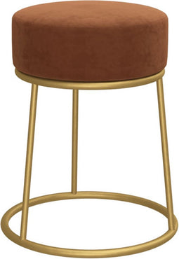 vidaXL - Hocker - rond - fluweel - bruin