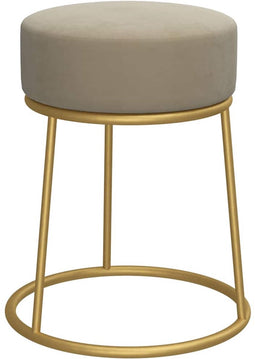 vidaXL - Hocker - rond - fluweel - donkergrijs