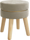 vidaXL - Hocker - rond - fluweel - donkergrijs
