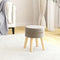 vidaXL - Hocker - rond - fluweel - donkergrijs