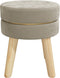 vidaXL - Hocker - rond - fluweel - donkergrijs