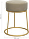 vidaXL - Hocker - rond - fluweel - donkergrijs