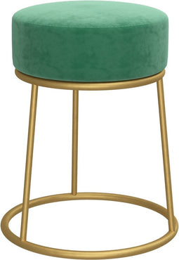 vidaXL - Hocker - rond - fluweel - lichtblauw