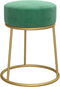 vidaXL - Hocker - rond - fluweel - lichtblauw