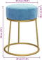vidaXL - Hocker - rond - fluweel - lichtblauw