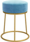 vidaXL - Hocker - rond - fluweel - lichtblauw